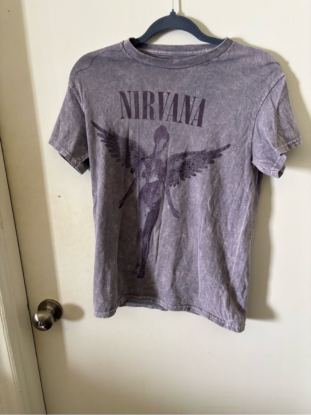 NIRVANA Washed Lavender Angel Graphic Tee